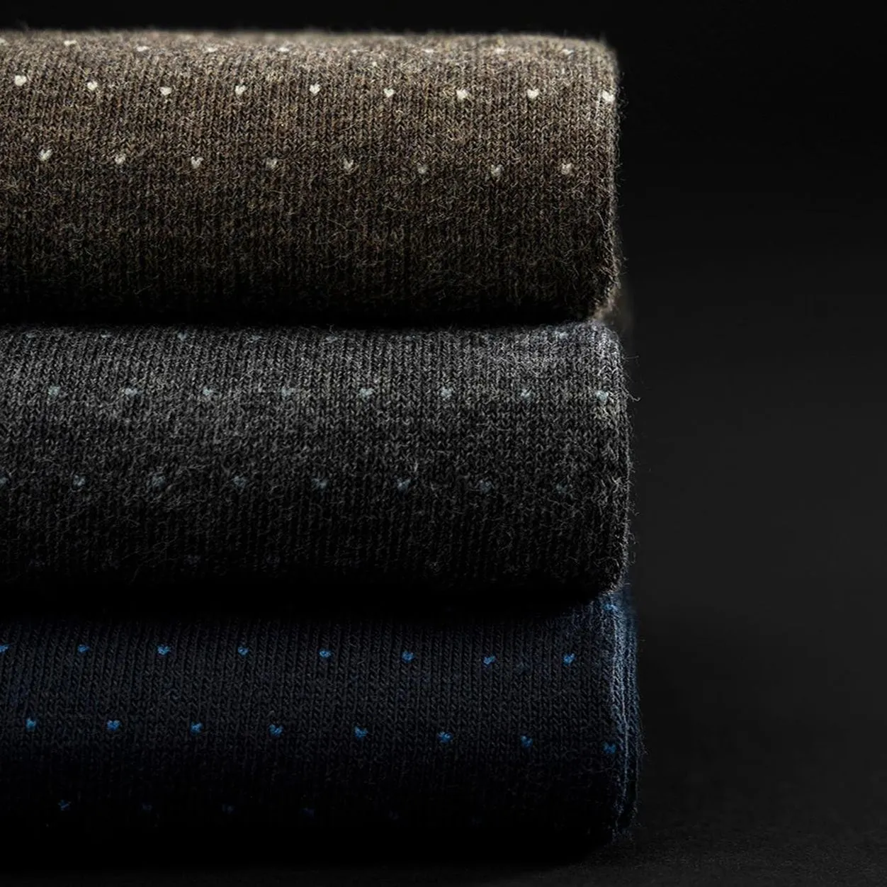 3 PAIR - True Dot Pattern Combed Cotton Blend Italian Mid Calf Socks (Choice of Colors) by Amanda Christensen