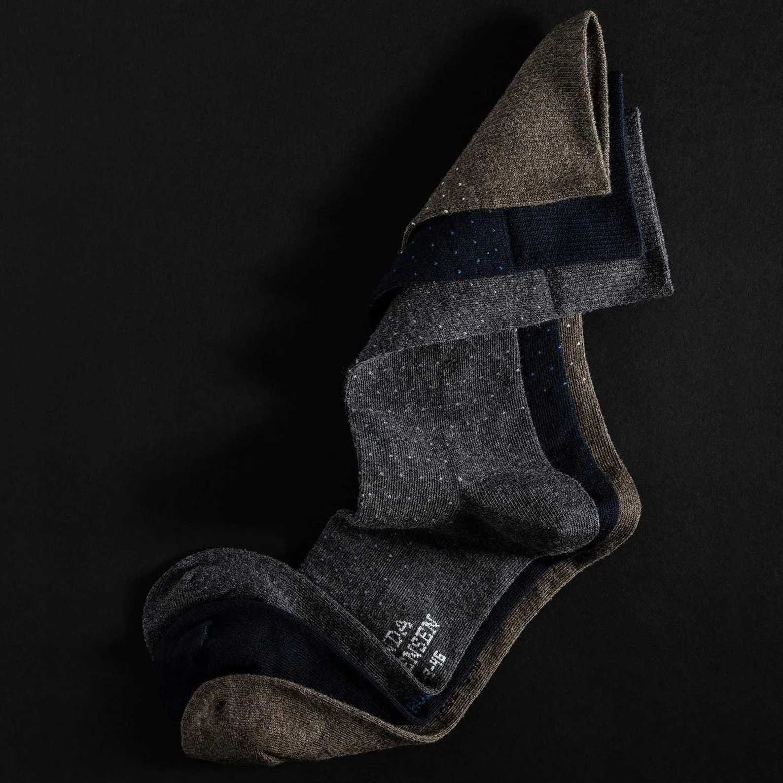 3 PAIR - True Dot Pattern Combed Cotton Blend Italian Mid Calf Socks (Choice of Colors) by Amanda Christensen
