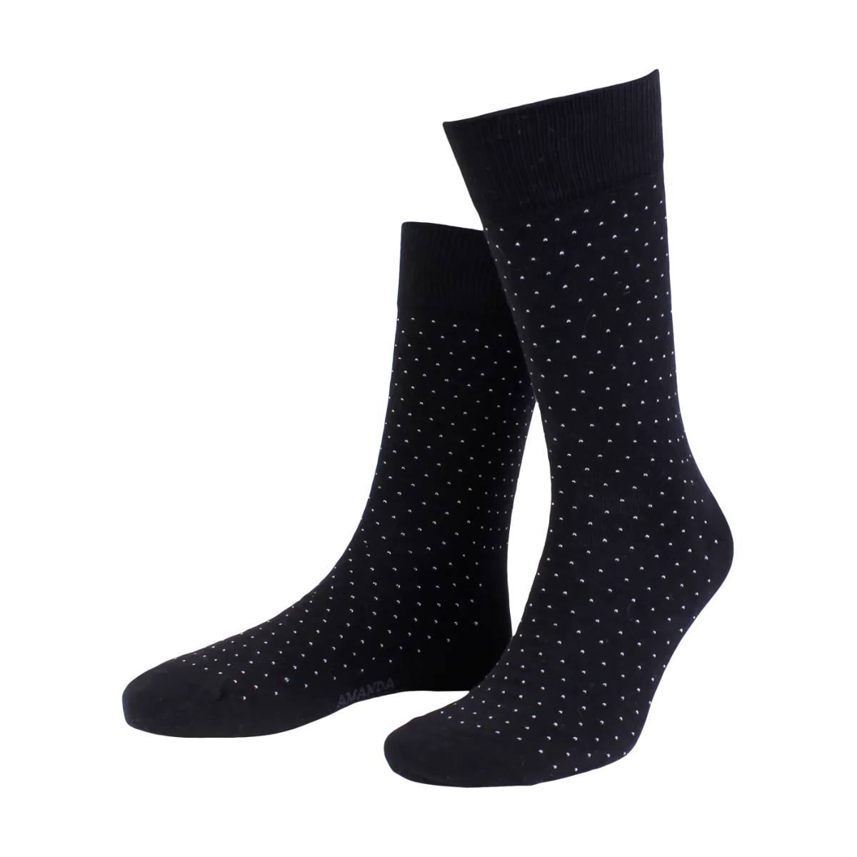 3 PAIR - True Dot Pattern Combed Cotton Blend Italian Mid Calf Socks (Choice of Colors) by Amanda Christensen