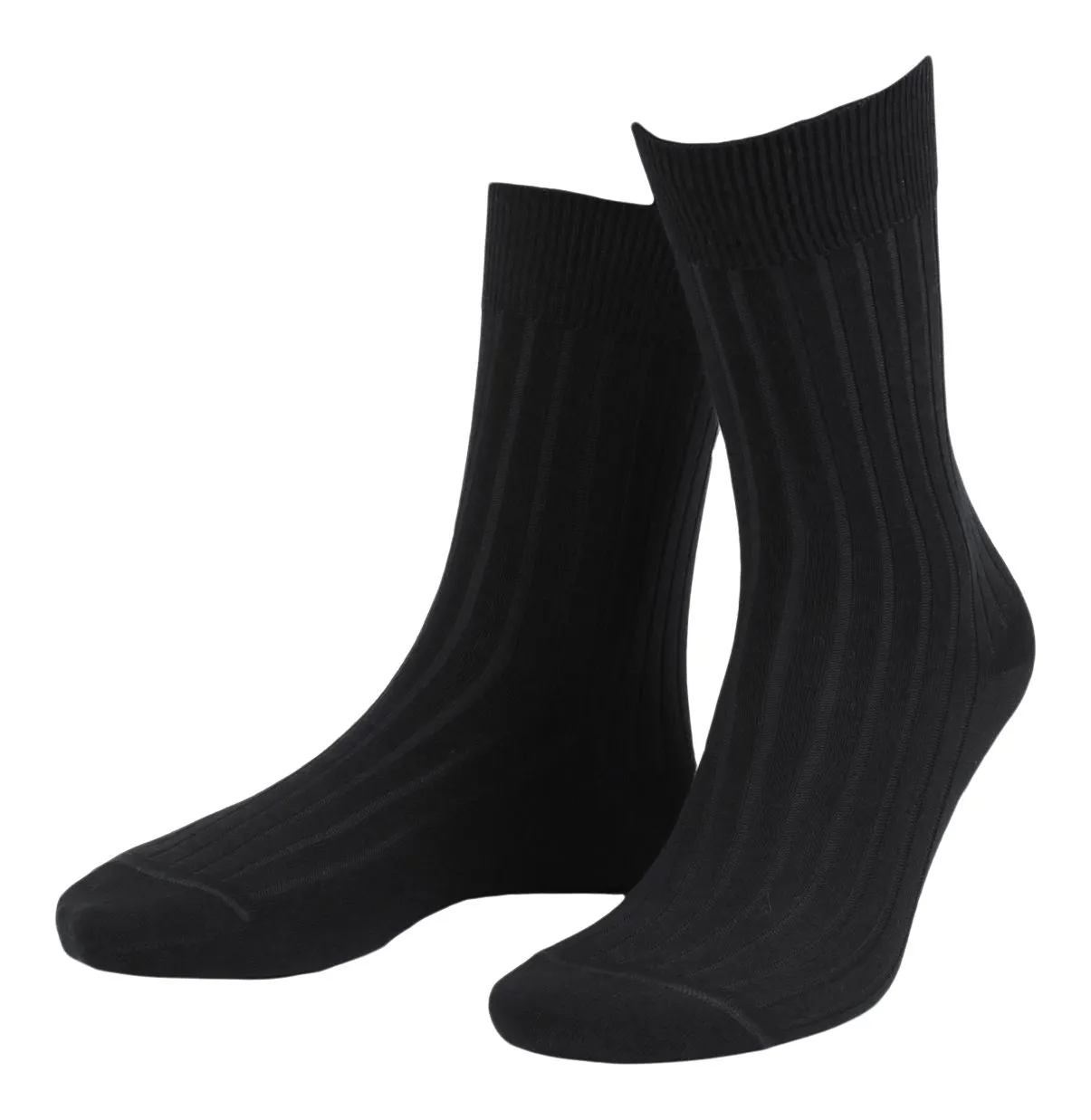 3 PAIR - True Ribbed Combed Cotton Blend Italian Mid Calf Socks (Choice of Colors) by Amanda Christensen