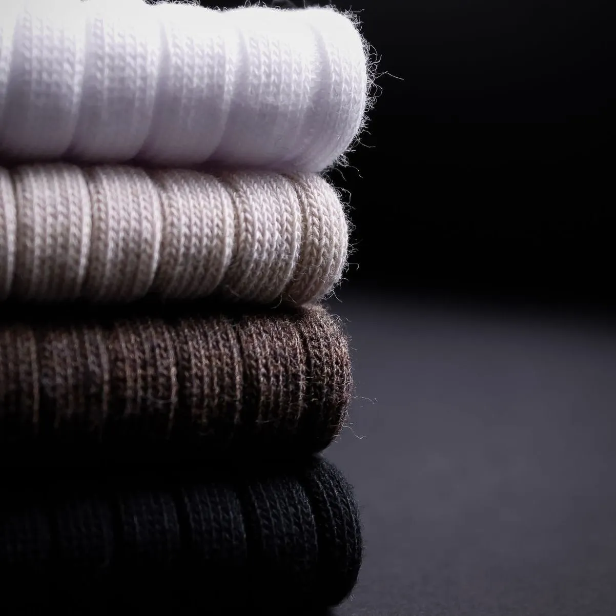 3 PAIR - True Ribbed Combed Cotton Blend Italian Mid Calf Socks (Choice of Colors) by Amanda Christensen