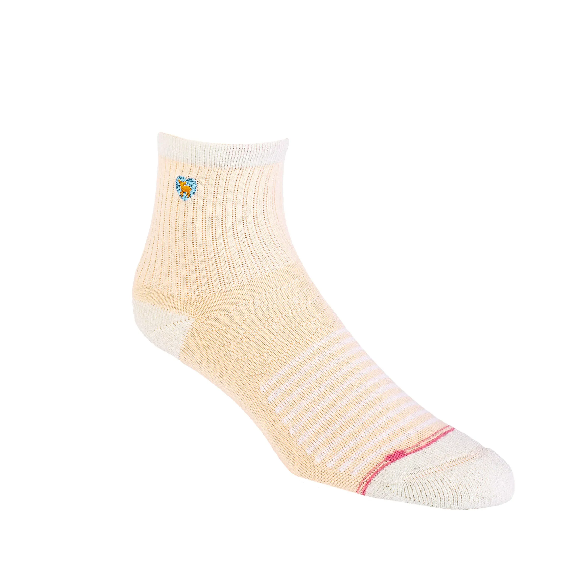 A Line in the Sand Peach - Bamboo Uptown Quarter Crew Socks