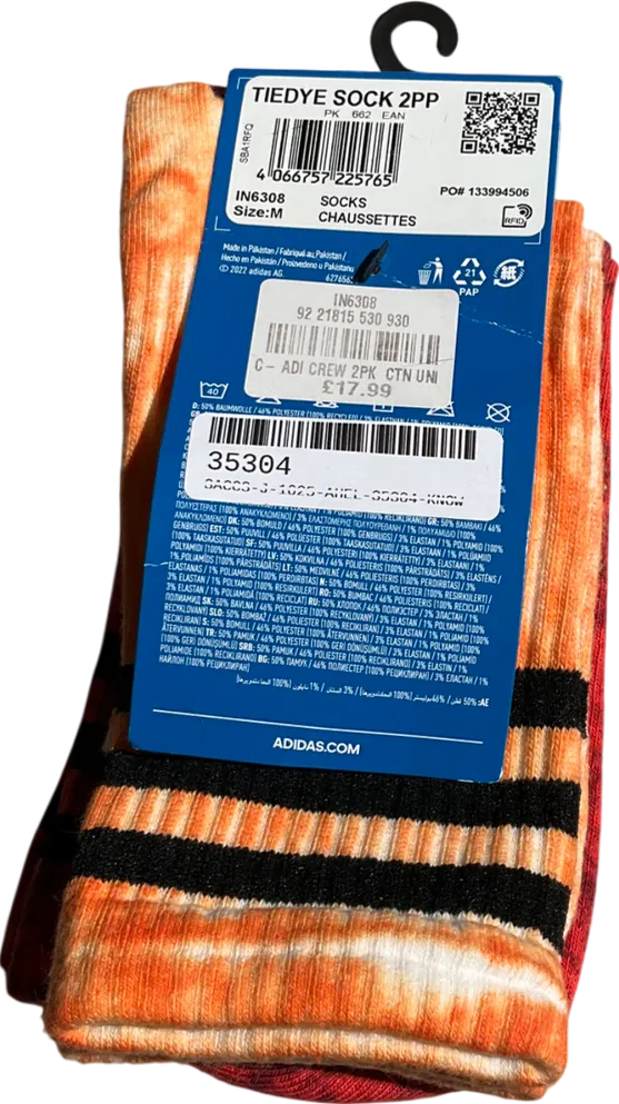 adidas Orange Tie Dye Socks UK M