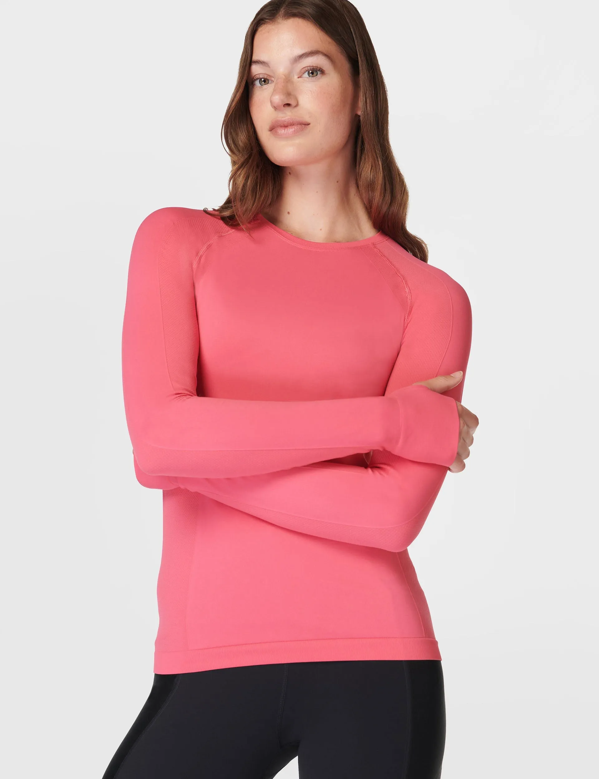 Athlete Seamless Gym Long Sleeve Top - Sweet Pink