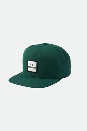 BRIXTON ALPHA SQUARE MP SNAPBACK SPRUCE