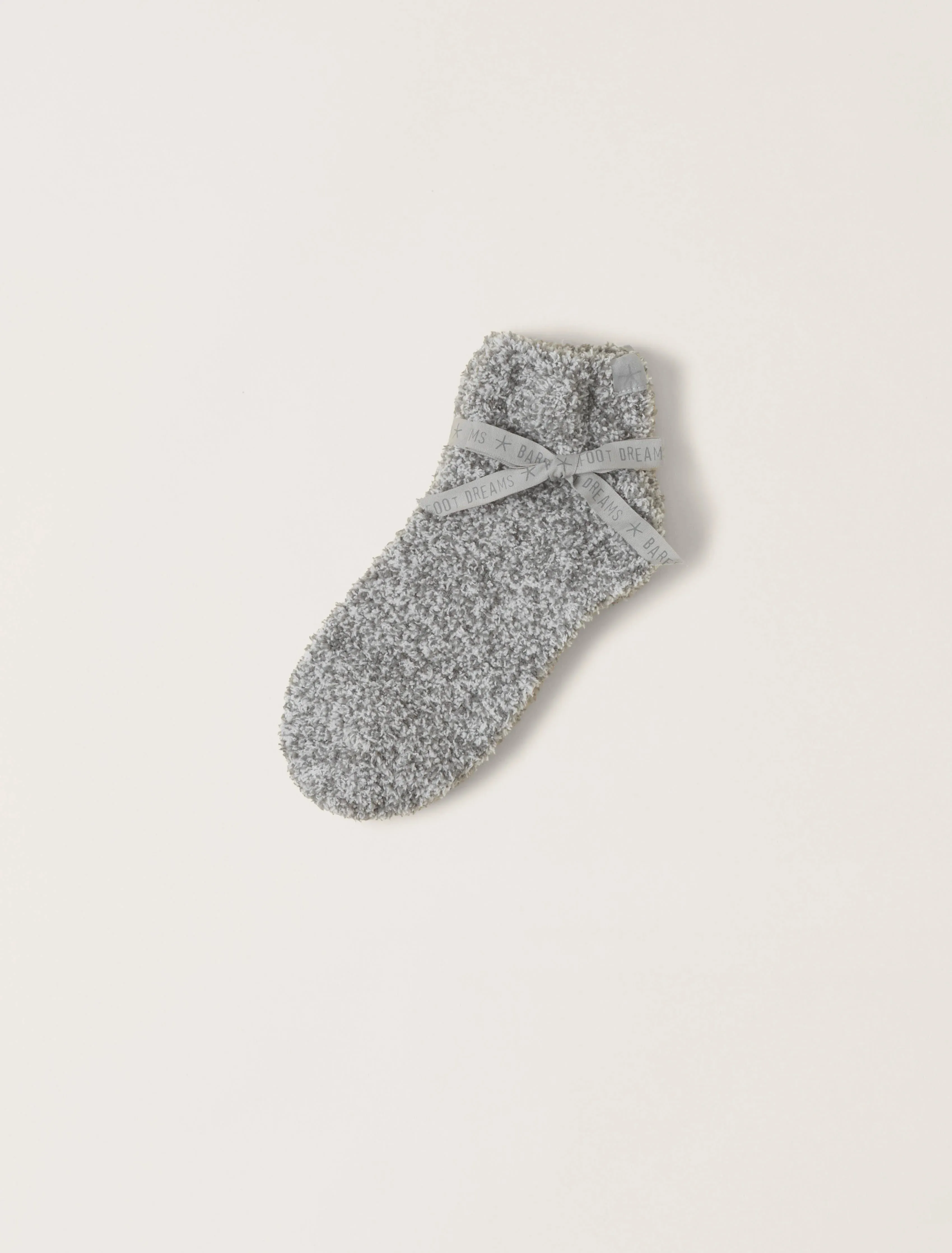CozyChic® Heathered Tennis Socks - Moonbeam/White