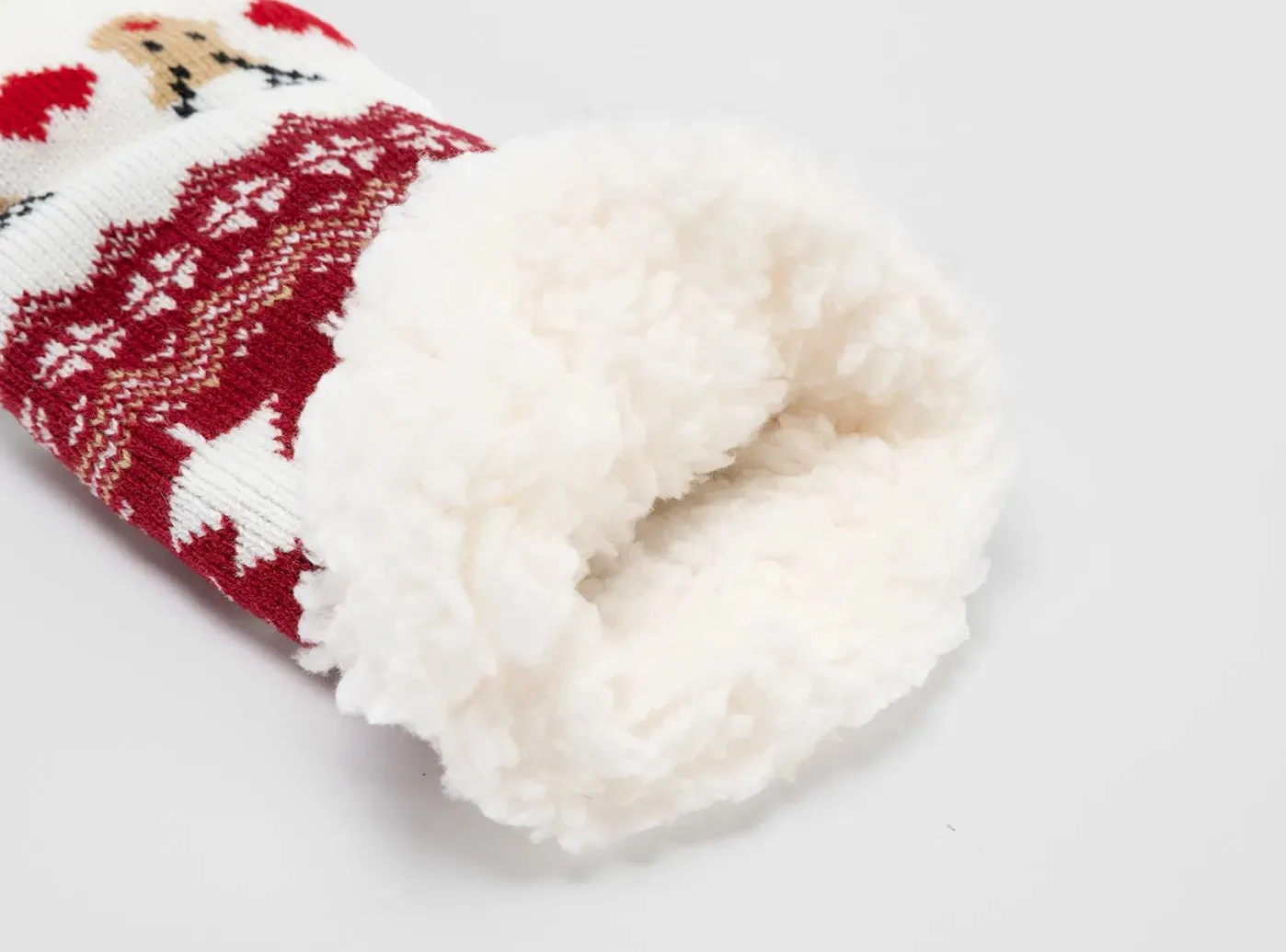 FitVille Women's Fur-lined Christmas Floor Socks