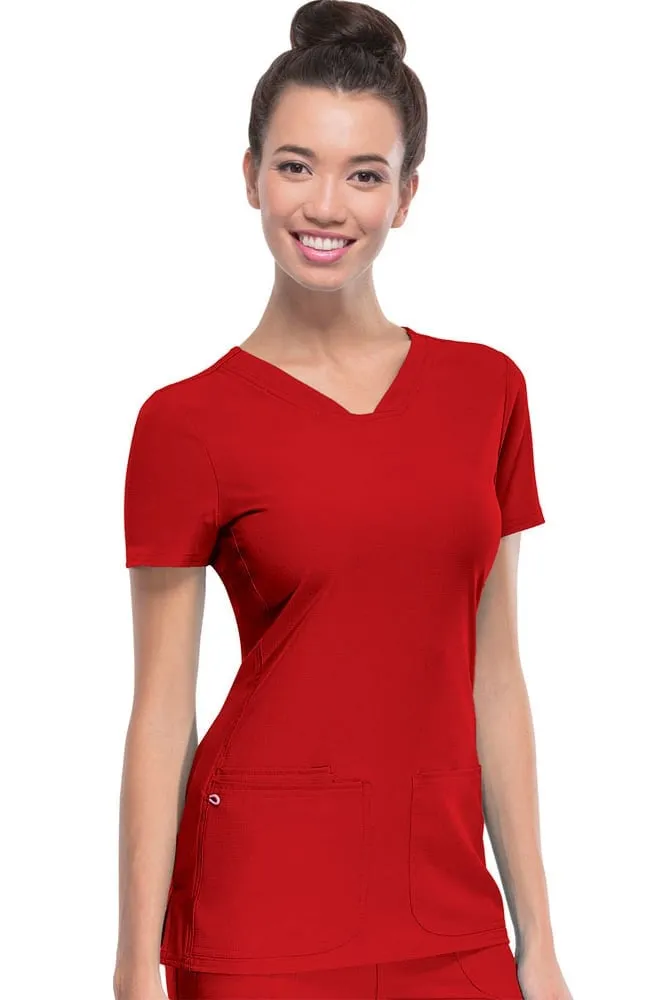 HeartSoul Women's Pitter-Pat V-Neck Solid Scrub Top