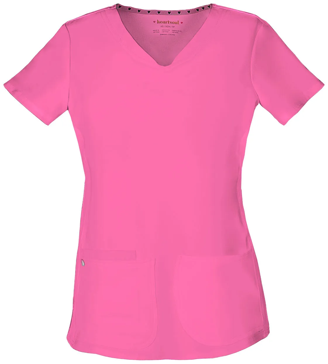 HeartSoul Women's Pitter-Pat V-Neck Solid Scrub Top