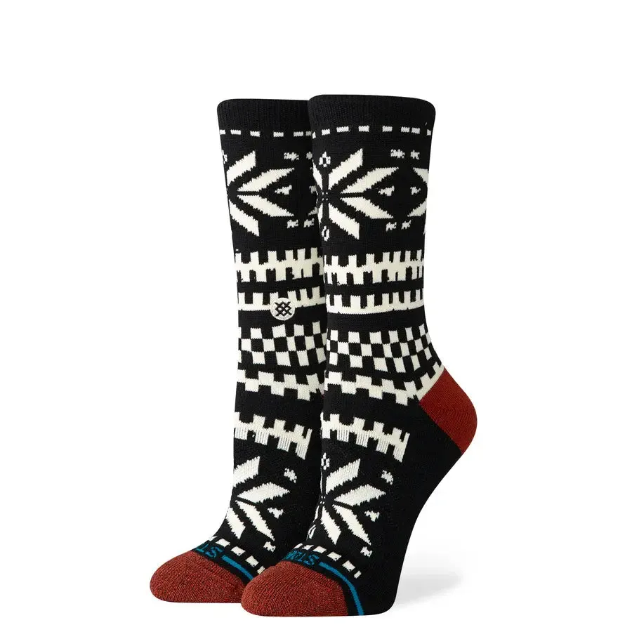 Instance Ladies Black Flake Crew Socks