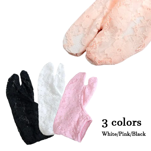 Japanese Kimono Lace Tabi Socks - White