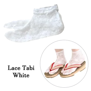 Japanese Kimono Lace Tabi Socks - White