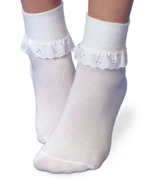Jefferies Socks - Eyelet Lace Turn Cuff Socks - 1 Pair