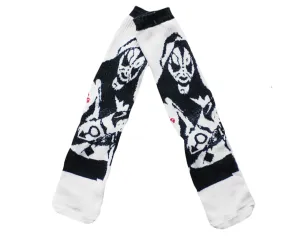 L.A. PARK HIGH SOCKS - BLACK/RED ON WHITE