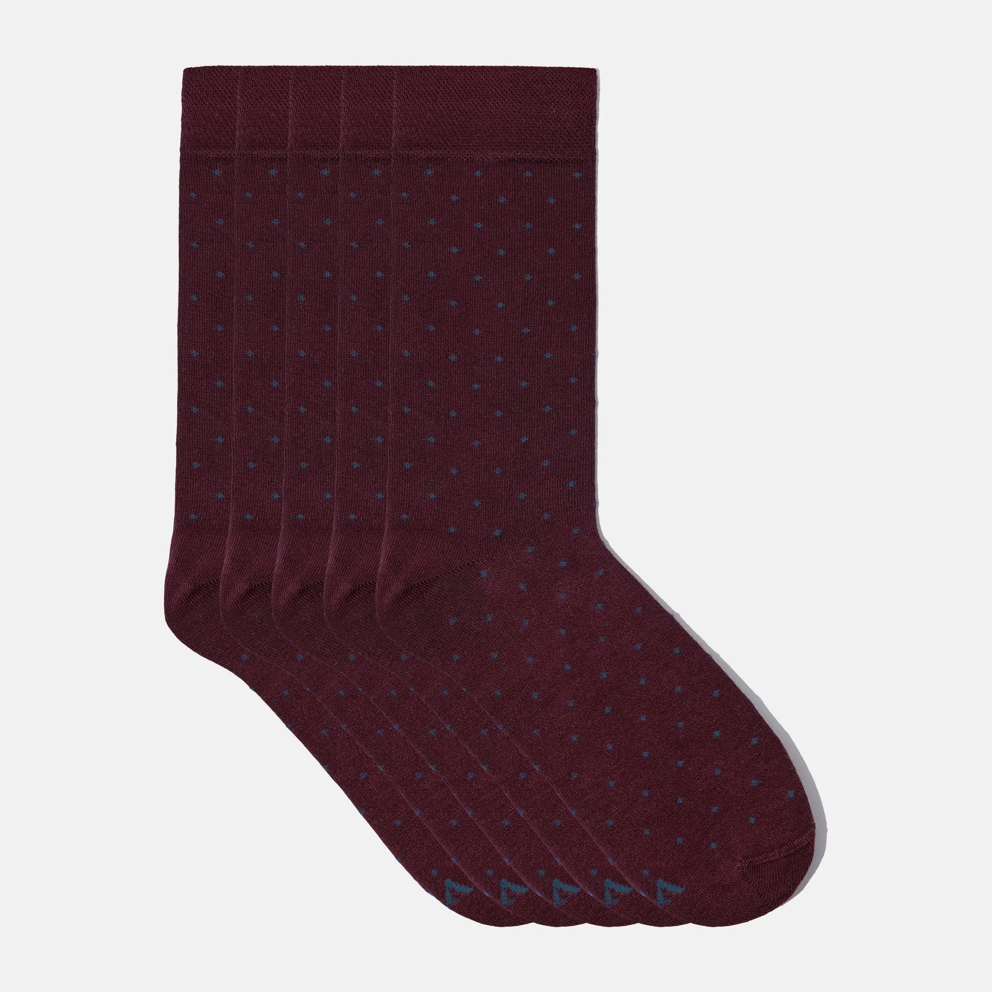 Men's Bamboo Dress Socks • Dotted Pack of 1/3/5 Pairs • Burgundy
