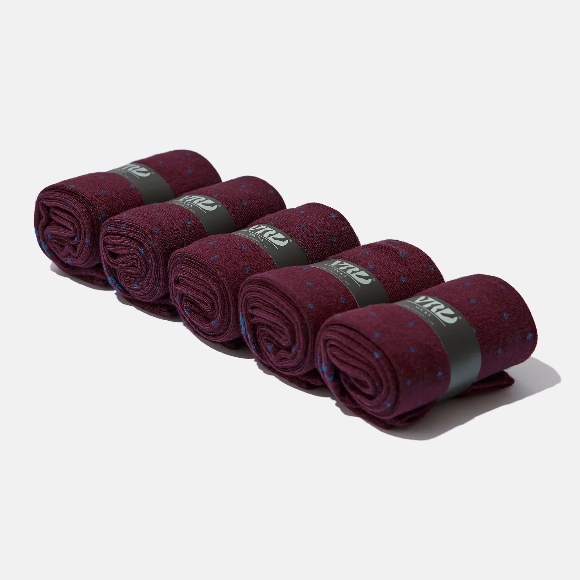 Men's Bamboo Dress Socks • Dotted Pack of 1/3/5 Pairs • Burgundy