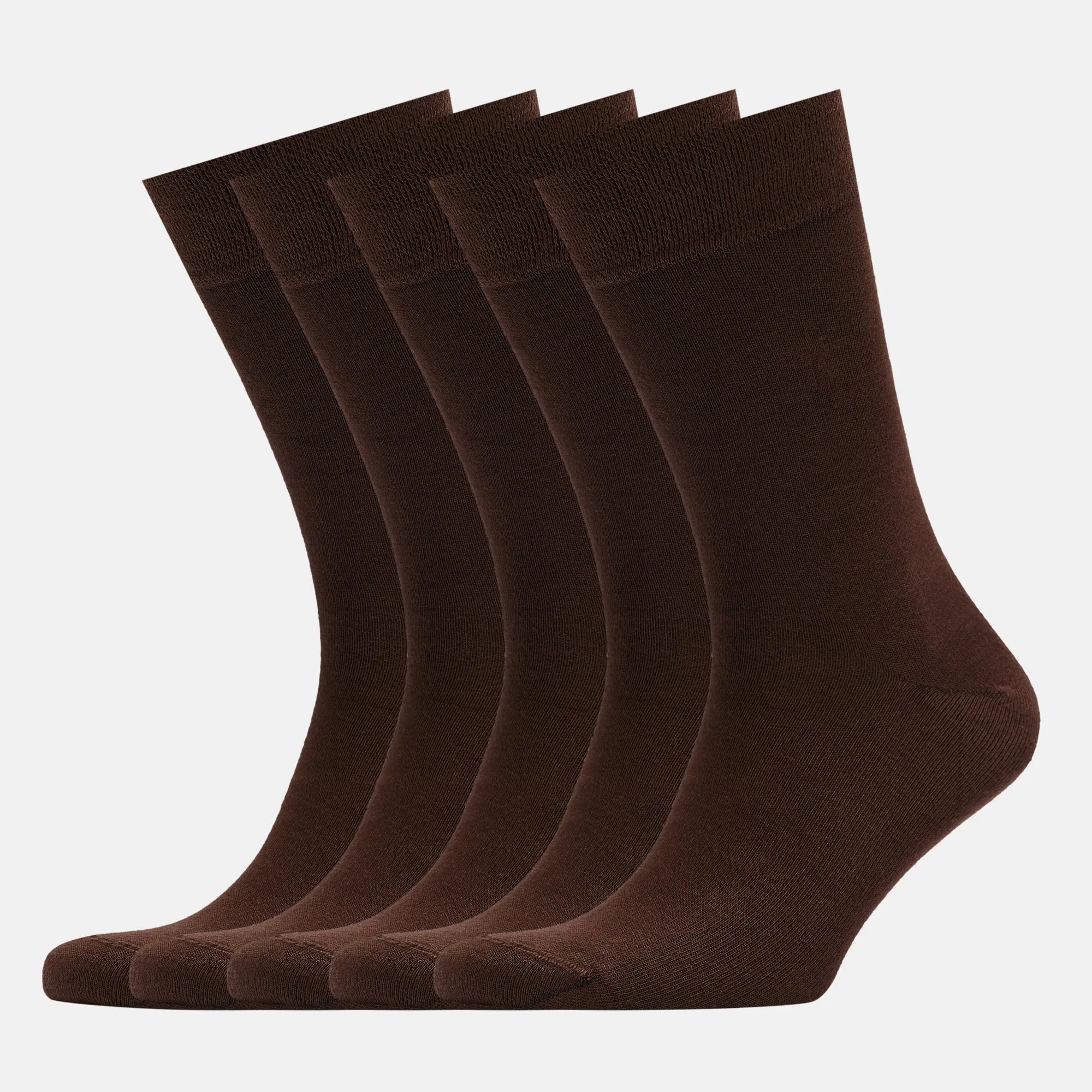 Men's Bamboo Dress Socks - Solid Pack of 1/3/5 Pairs Dark Brown