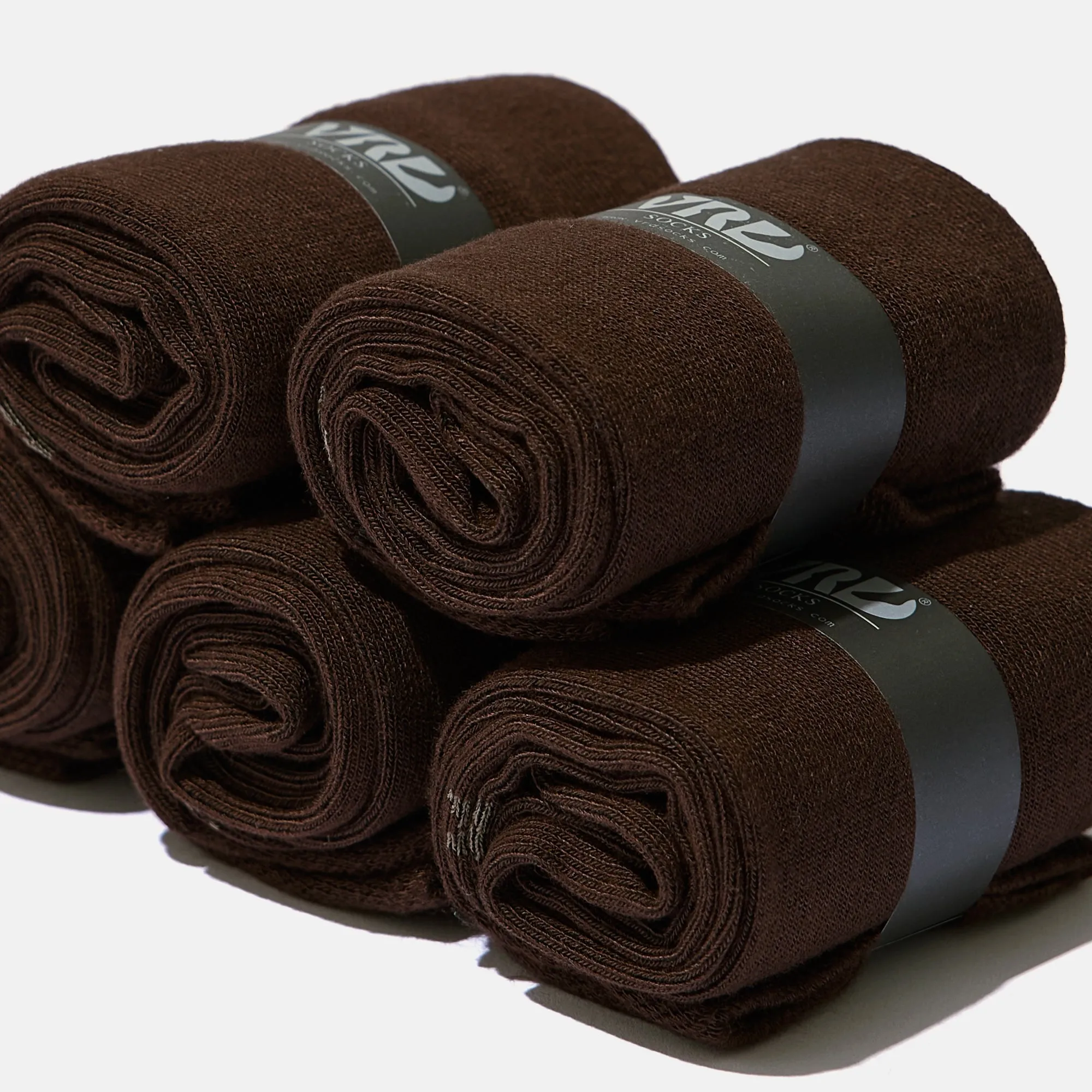 Men's Bamboo Dress Socks - Solid Pack of 1/3/5 Pairs Dark Brown