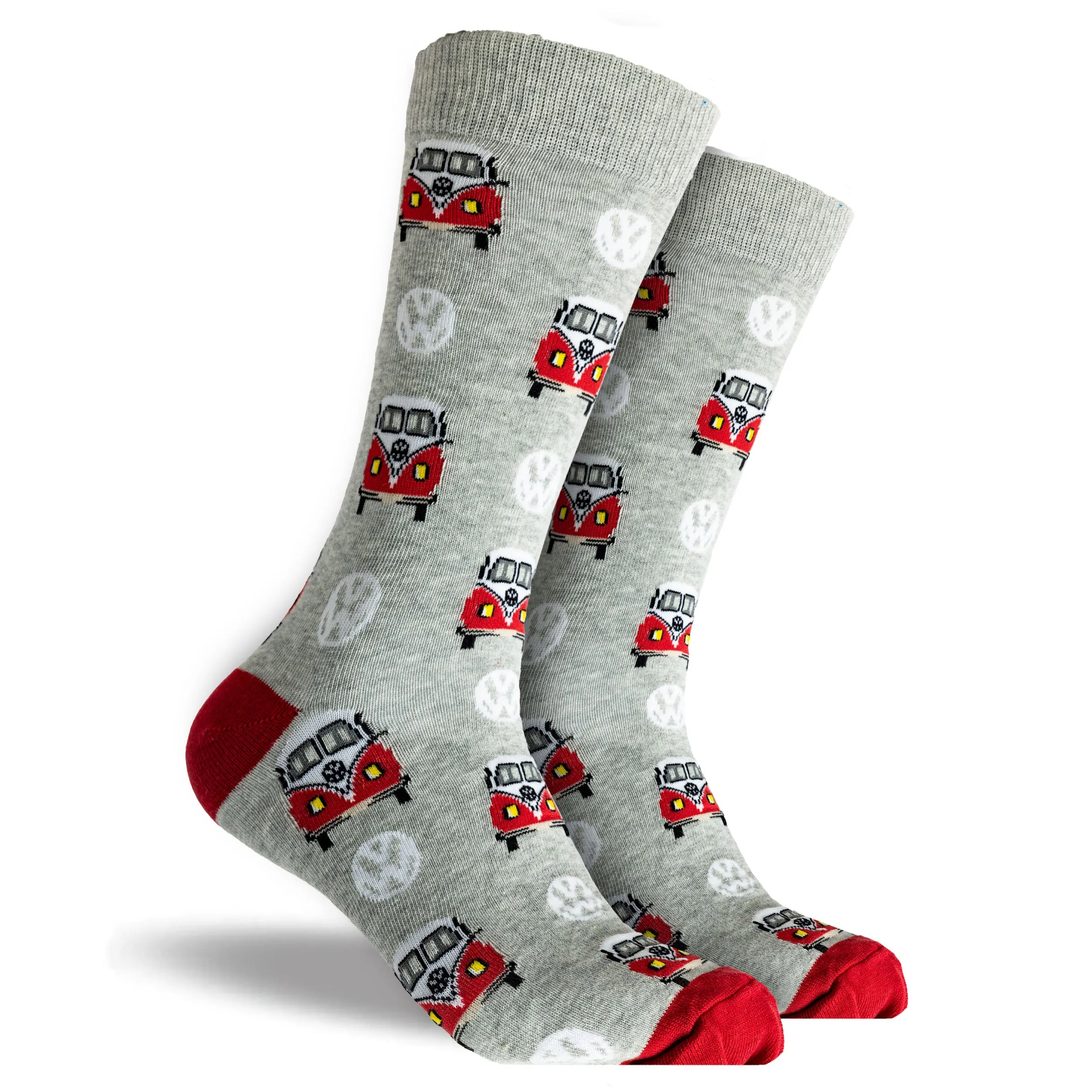 Men's Kombi & Bettle Volkswagen Cotton Crew Socks 3 Pack Gift Box - Blue & Grey