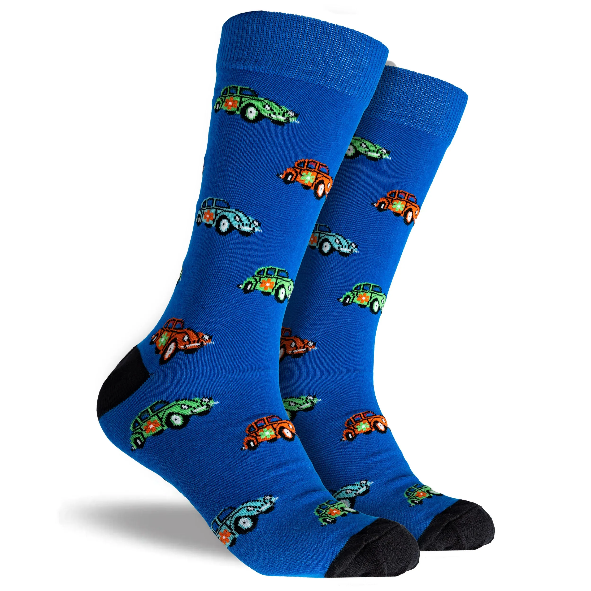Men's Kombi & Bettle Volkswagen Cotton Crew Socks 3 Pack Gift Box - Blue & Grey
