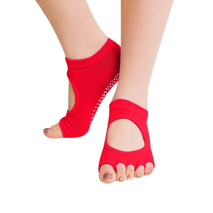 Open Toe Anti-Slip Yoga Socks for Women - Size 34-39 (EUR)