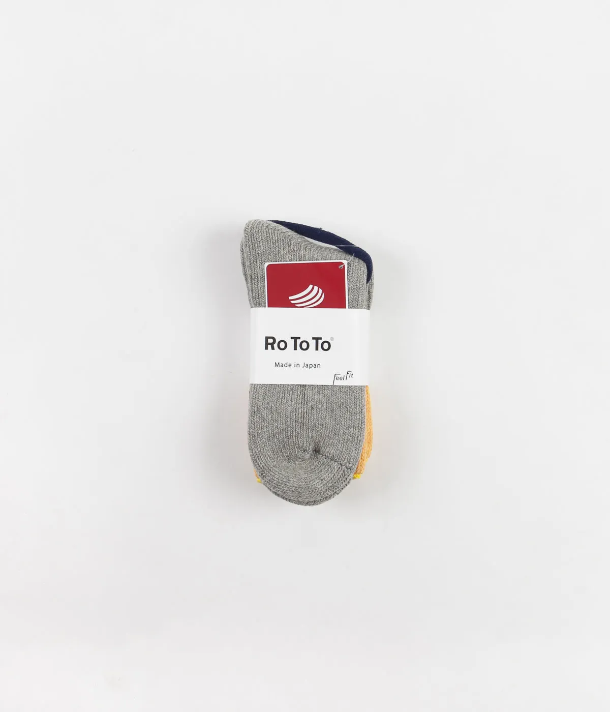 RoToTo Teasel Socks - Gold / Light Grey