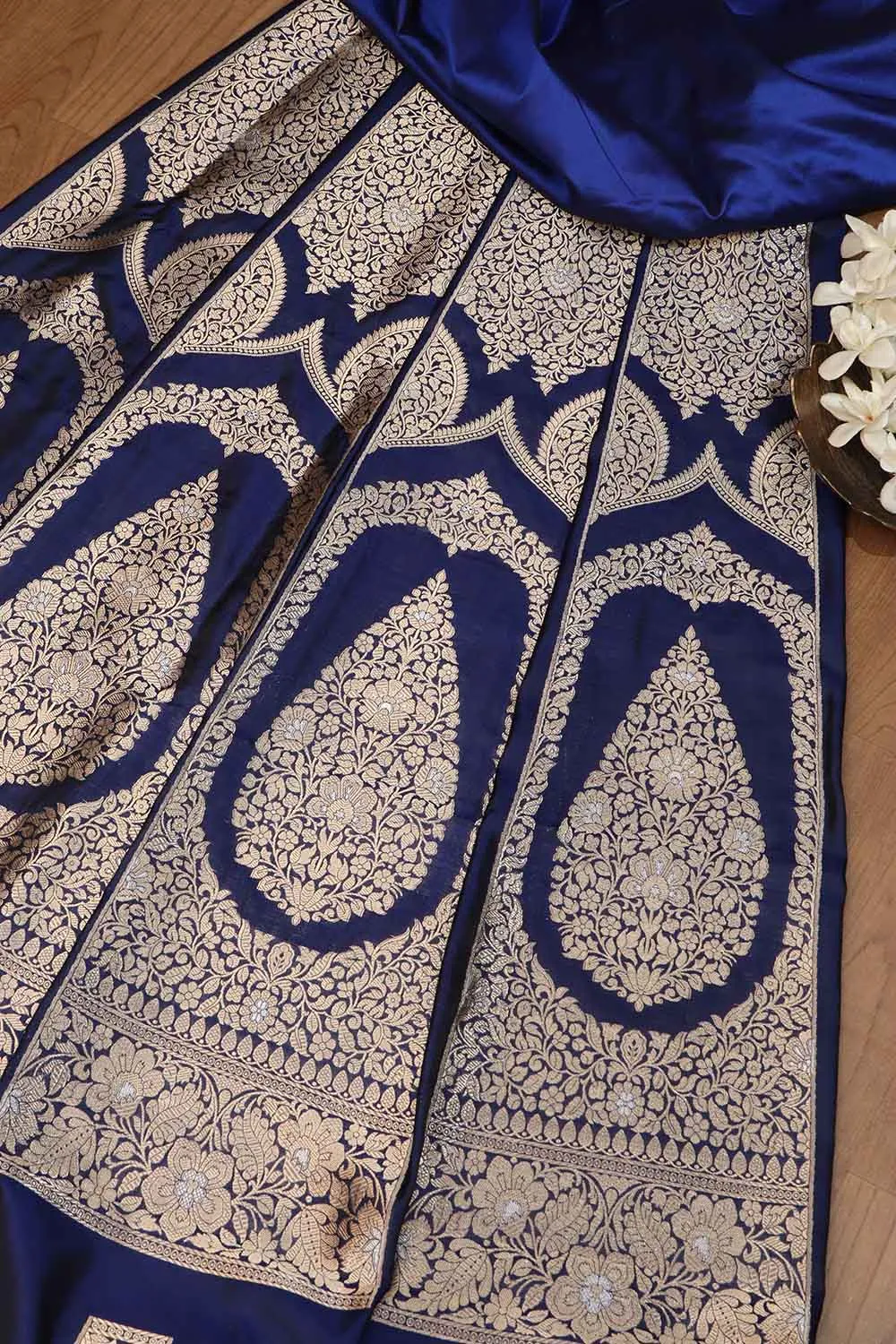 Royal Blue Banarasi Silk Lehenga Set - Pure Elegance