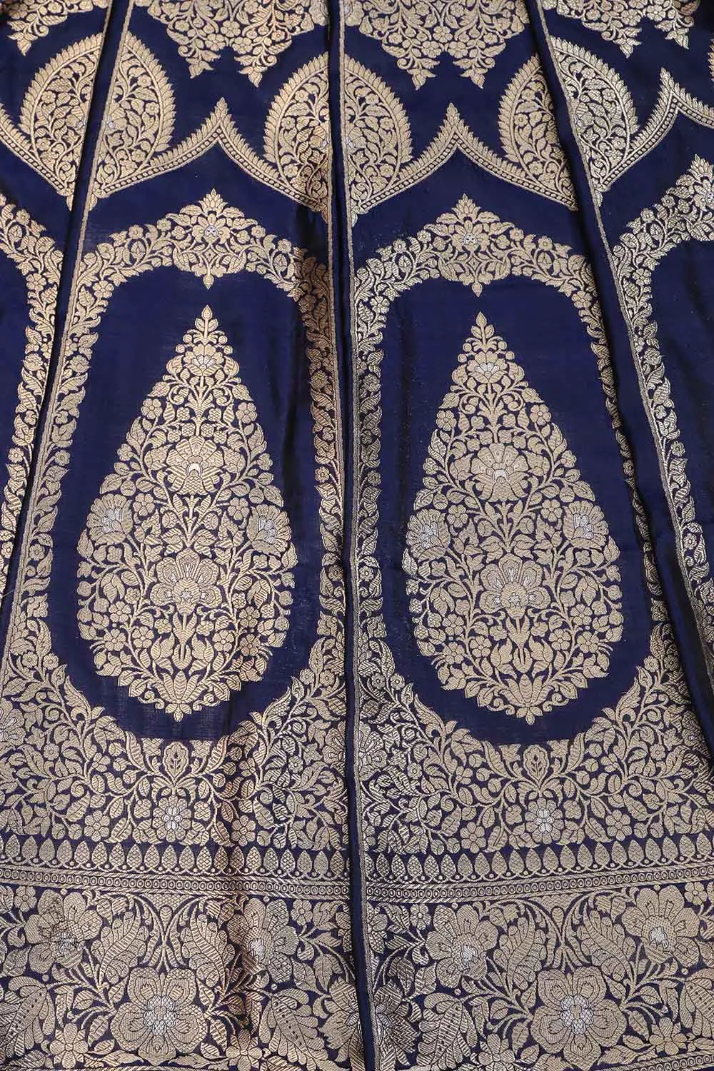Royal Blue Banarasi Silk Lehenga Set - Pure Elegance