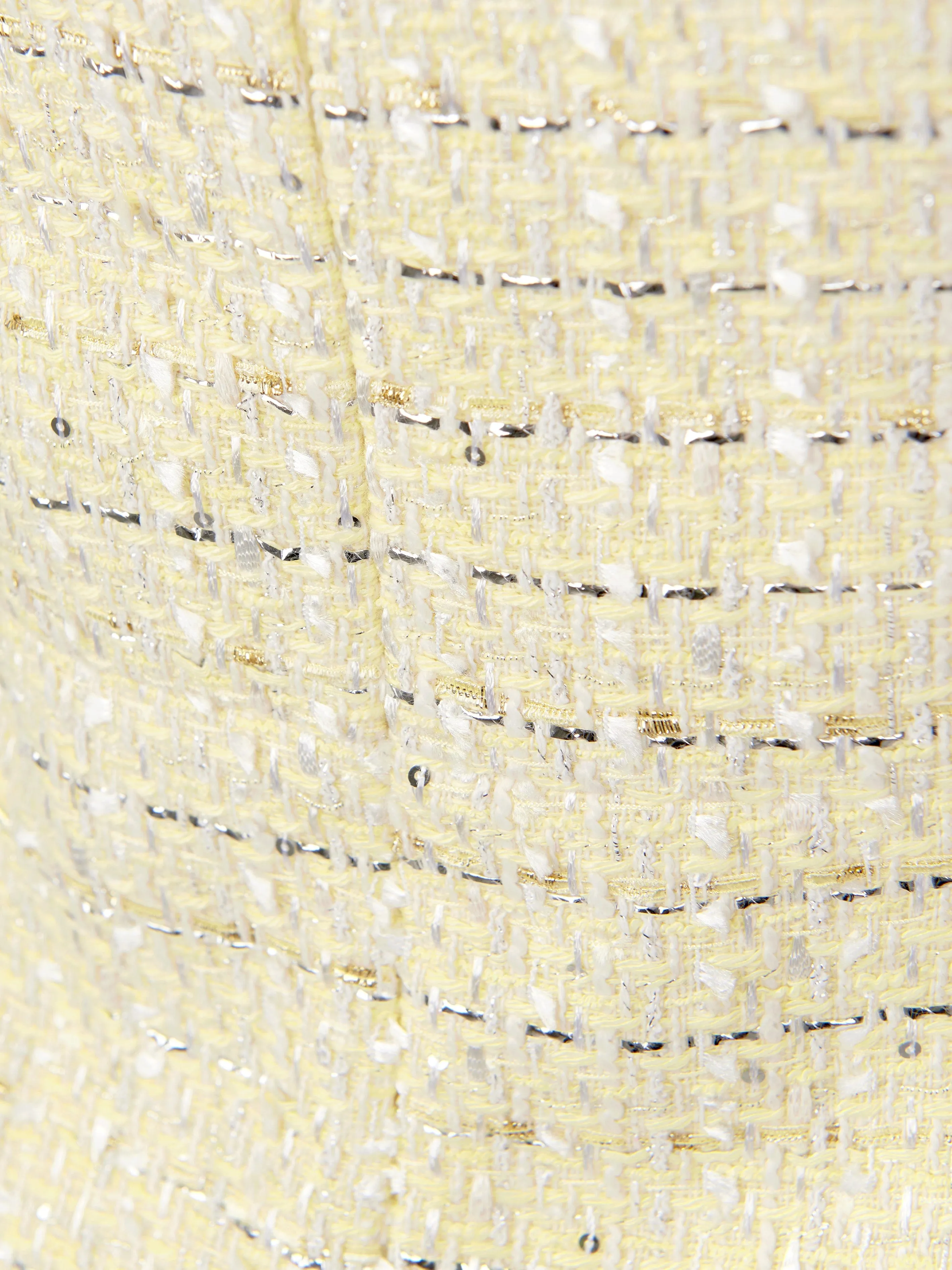 Self Portrait Girls Boucle Dress in Yellow