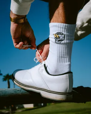 Shocker Skull Crew Sock - White