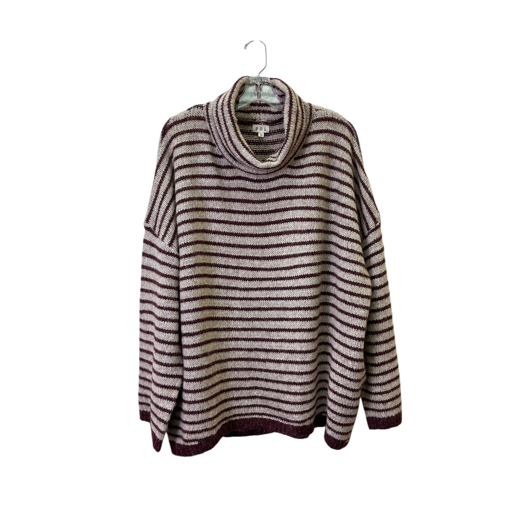 Sweater By Pol In Purple & Tan, Size:L