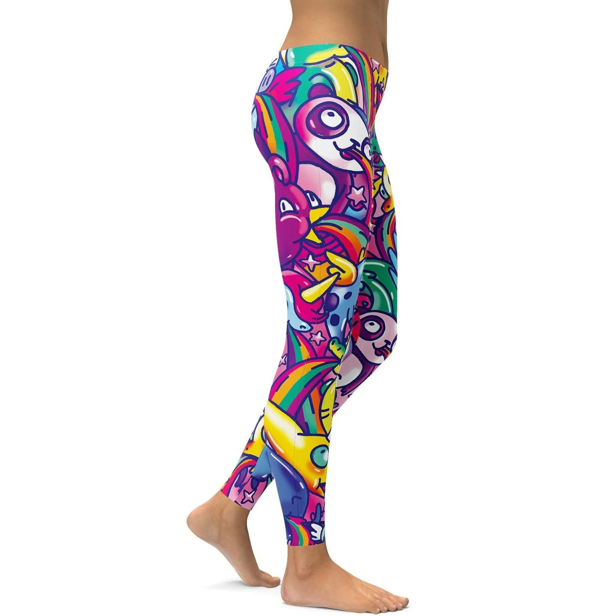 Vibrant Puking Animal Leggings